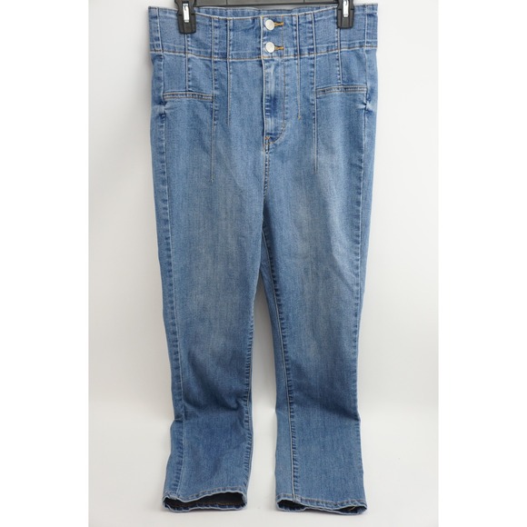 We The Free Denim - We The Free Skinny Jeans 31 Blue High Rise Corset Waist Seamed Denim Excellent